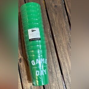 Football Cups 12 Green Game Day Print Cups New